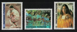 Fr. Polynesia Dance Music Polynesian Folklore July Festivals 3v 1989 MNH