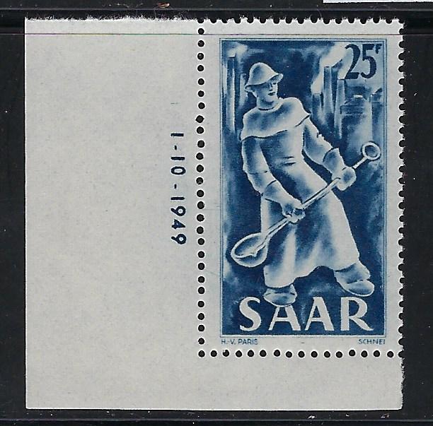 Saar - Scott # 216, mint nh, variation printing date