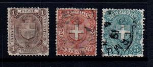 Italy 1896-97 Scott 73-75u scv $10.60 Less 90%=$1.06 BIN