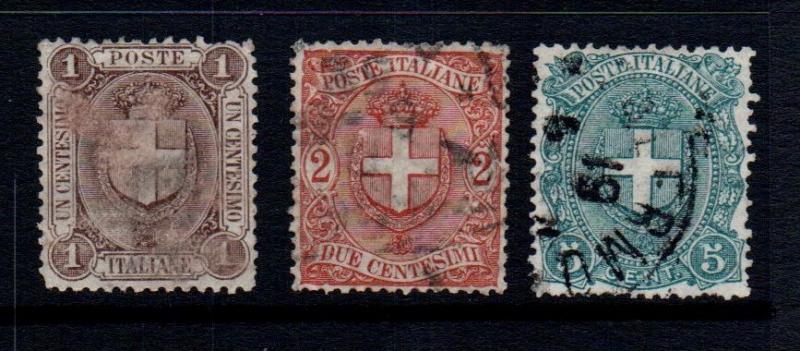 Italy 1896-97 Scott 73-75u scv $10.60 Less 90%=$1.06 BIN