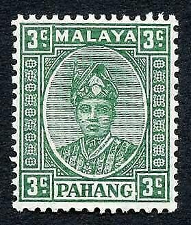 Pahang SG31a 3c Green Thin Striated paper M/M Cat 38 pounds 