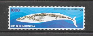 WHALE - INDONESIA #1588 SKELETON OF BLUE WHALE  MNH