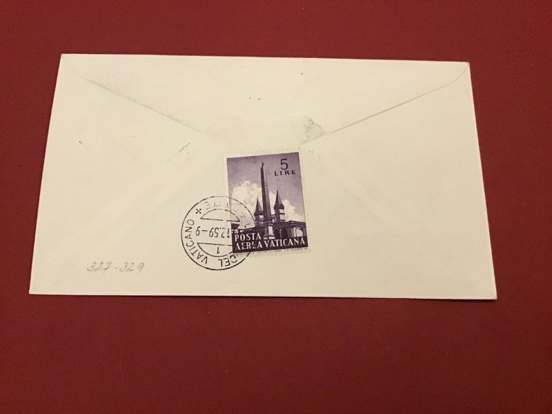 Vatican 1959 Christmas Registered   Postal Cover R42339 