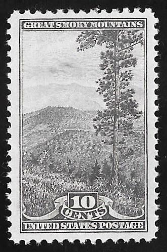 749 10 cents Smoky Mountains, Stamp mint OG NH EGRADED VF 81