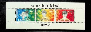 NETHERLANDS ANTILLES Sc B255A NH SOUVENIR SHEET OF 1987 - CHILDREN - (AJ24)