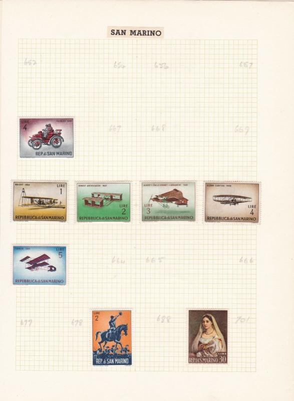 san marino stamps page ref 17048