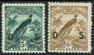 NEW GUINEA 1931 DATED BIRD OS 5D AND 6D