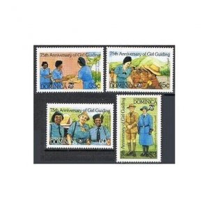 Dominica 886-889,890,MNH.Michel 900-903,Bl.96. Girl Guides-75,1985.Baden-Powell.