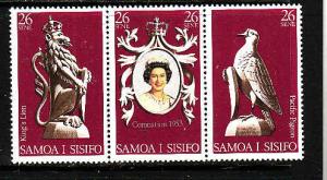 Samoa-Sc#472a-c-Unused NH set-QEII Accession-1978-
