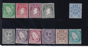 IRELAND # 106-109,111-117 VF-MLH 1940-1942 PICTORIA ISSUES (Missing # 110 2.5p)