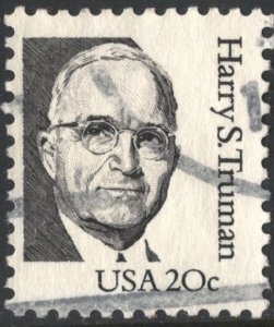 SC#1862 20¢ Great Americans: Harry S. Truman Single (1984) Used