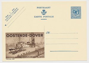 Publibel - Postal stationery Belgium 1951 Ferry boat - Oostende - Dover - Train 