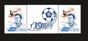 Stamps.  Soccer USSR Lev Yashin  Benin , 2023 year , 2 stamps perforated