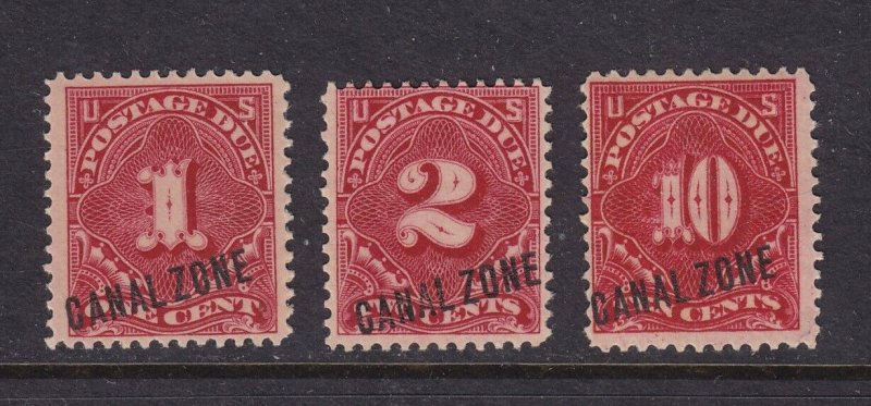 Canal Zone # J1 - J3 set F-VF OG hinged nice color cv $ 1335 ! see pic !