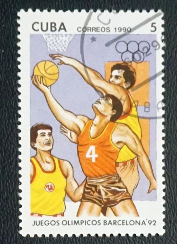 CUBA Sc# 3200 BARCELONA OLYMPICS basketball 5c    1990  used cto