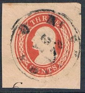 USA U10, 2c Washington, Buff, Cut Square, used