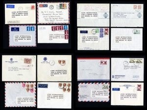 Lot of 80 Lions Club covers from Europe to Lions International, Oakbrook, IL