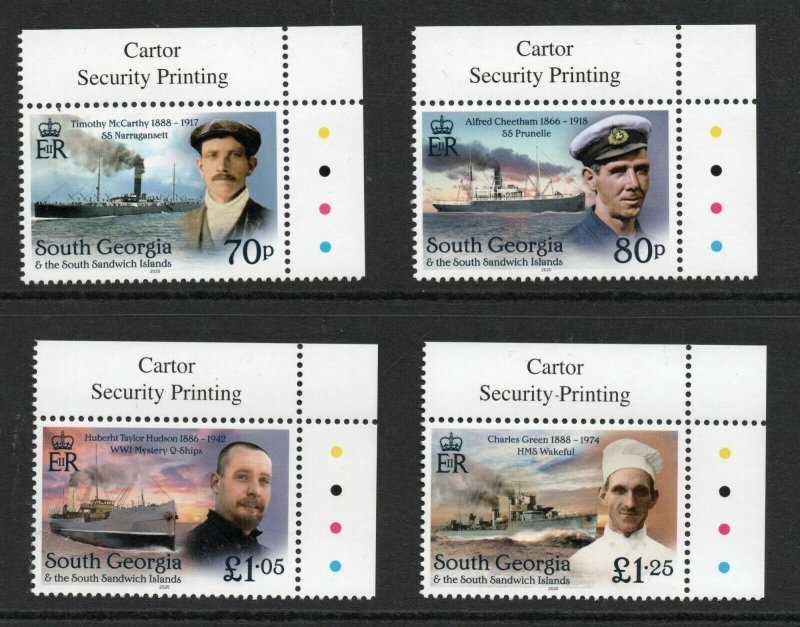 South Georgia 2020 Shackleton Unsung Heroes  set Superb MNH condition.