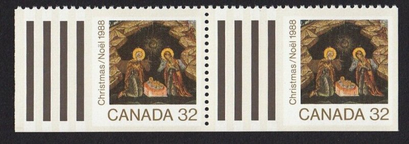 CHRISTMAS = ICON = Canada 1988 PAIR from Booklet #1225a MNH