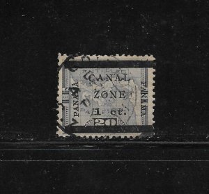 Canal Zone Stamps: 1906 Overprint Issue #16b (1c on 20c, Type c); Used