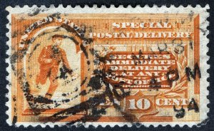 US Sc E3 Orange 10¢ 1893 BOSTON 1894 Duplex Cancel Special Delivery