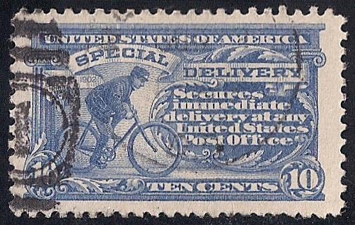 E11 10 cent SUPER FANCY CANCEL Messenger Ultra Stamp used VF