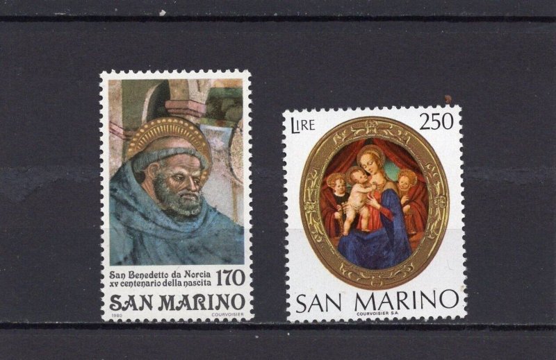 SAN MARINO 1974,1980 PAINTINGS SET OF 2 STAMPS MNH