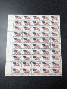 US 1132 U.S. Flag 4 Cent Sheet Of 50   Signed Twice By Designer Steven Dohanos.