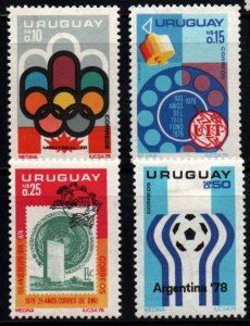 1976 Uruguay JJOO Telephone United Nations and 1978 World Cup  #938 - 941 ** MNH