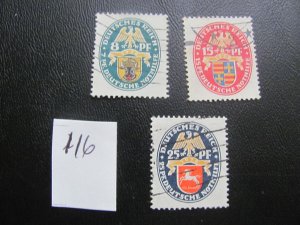 Germany 1928 USED B24/26  PARTIAL SET  XF 75  (116)