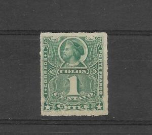 CHILE  YEAR 1878 - 1881, SCOTT 25, 1 CENT, GREEN, COLUMBUS, MINT LH