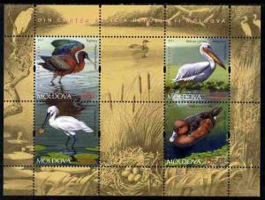 Moldova 2011 Water Birds perf sheetlet containing 4 value...