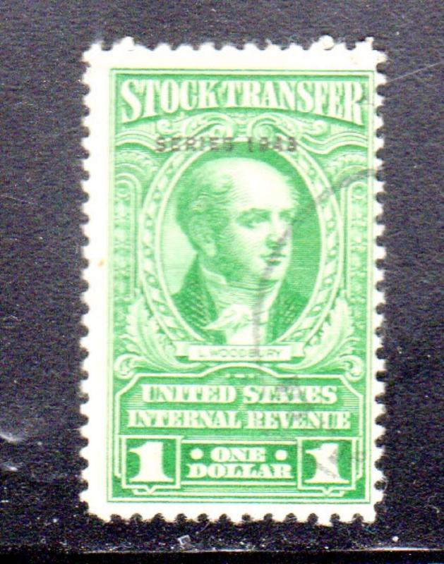 #RD150   $1.00    STOCK TRANSFER REVENUE STAMP  SERIES 1943       USED      c