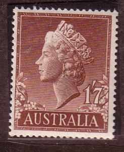 Australia #301 1sh7p,redsh brn,Queen Elizabeth,M Cat.$3.00