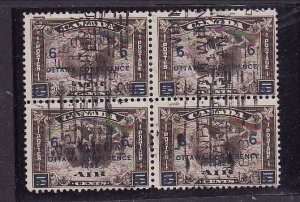 Canada -Sc#C4 - used 6c on 5c olive brown surcharged Air Mail-block of four-1932