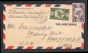 1946 air mail cover from New Caledonia to Hartford, Conn