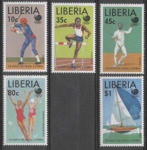 Liberia Scott #1091-95 VF MNH