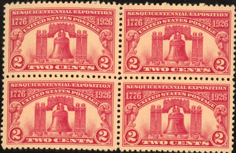 US Scott 627 Mint NH OG 2c carmine rose Liberty Bell Lot T471 bhmstamps