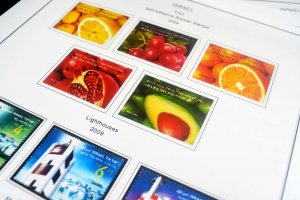 COLOR PRINTED ISRAEL 2000-2010 STAMP ALBUM PAGES (68 illustrated pages)