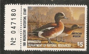 USA  Minnesota 1989  Duck Stamp No Gum