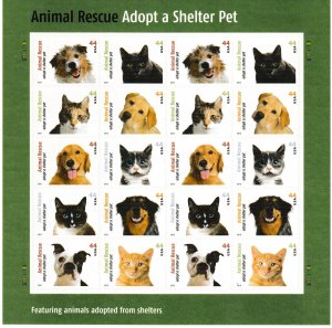 U.S.  Scott# 4460a 2010 Animal Rescue Adopt a Shelter Pet MNH S/S