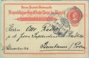 89569 - BRAZIL - Postal History - STATIONERY CARD to GERMANY via LISBON 1912-