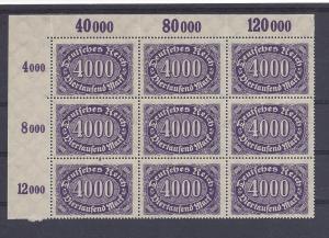 Germany, 207, Numeral Upper Left Block(9),**MNH**
