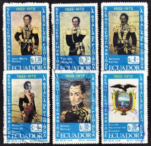 Ecuador Scott C498-503 complete set F to VF used.  FREE...