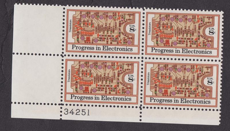 1501 Progress in Electronics MNH Plate Block LL