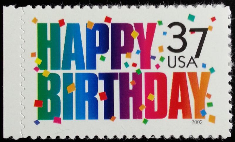 2002 37c Happy Birthday, Confetti Scott 3695 Mint F/VF NH