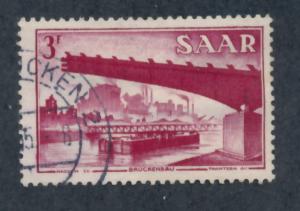 Saar 1952 Scott 234 used - 3fr, Building Bridge