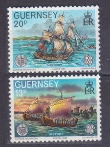 Guernsey MNH 246-7 Europa Ships 1982