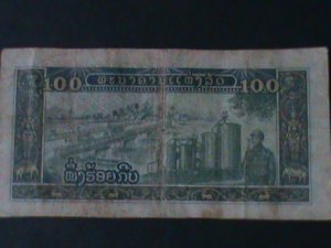 LAOS-1979-PEOPLES DEMOCRATIC REPUBLIC- $100 KIPS-CIRCULATED-VF-45 YEARS OLD