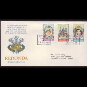 REDONDA 1981 - FDC-Royal Wedding